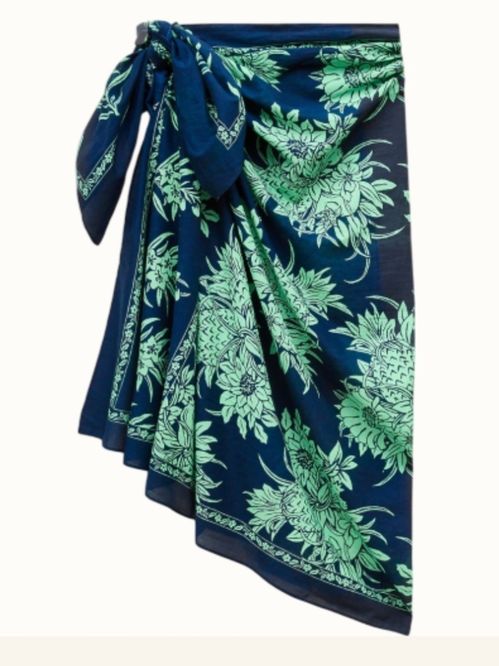 J. Crew Navy & Mint Floral Wrap Scarf